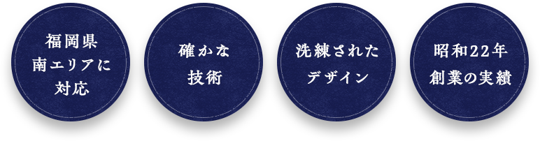 福岡県南エリアに対応確かな技術洗練されたデザイン昭和22年創業の実績
